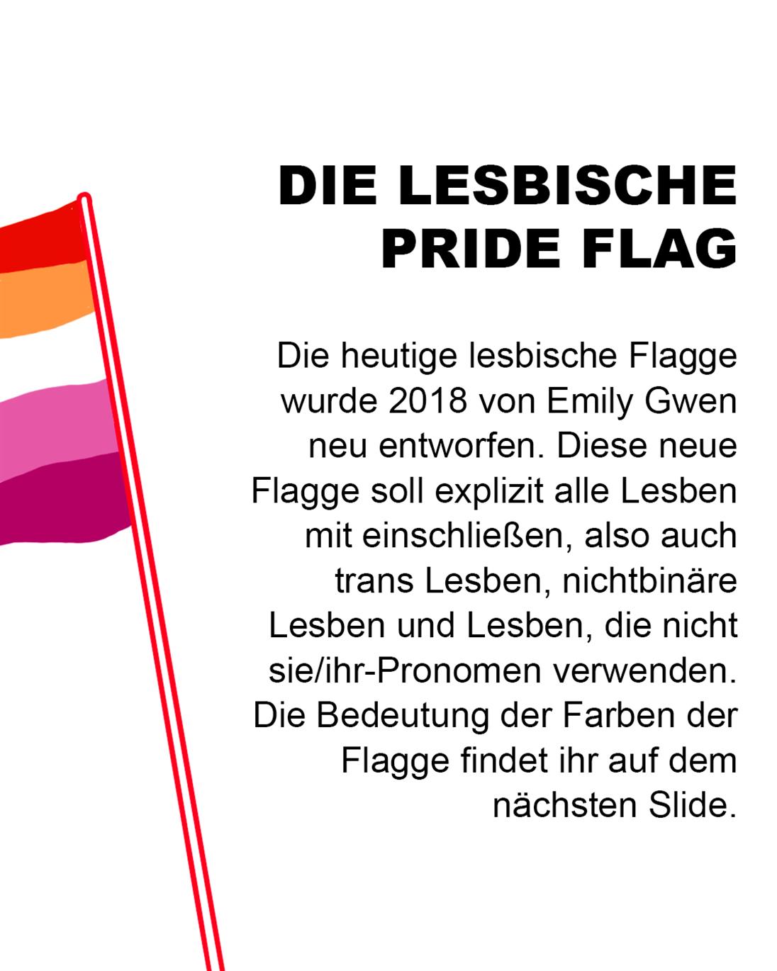 Erklärung der neuen lesbischen Pride Flagge